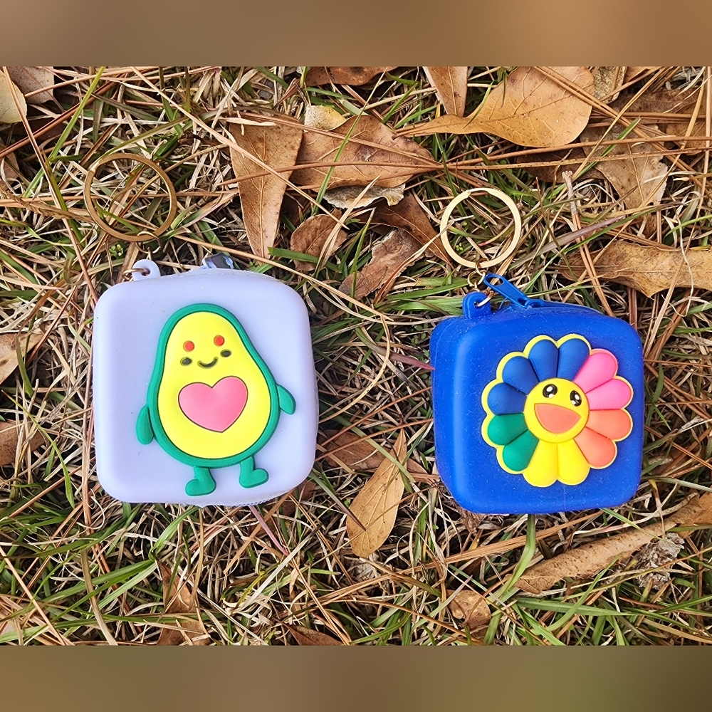 Cute Avocado and Flower Keychains
